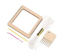HIAKDOFT Kit de Mini de Madera para Niñas con Tablero Cuadrado Herramientas Manuales para Telar Portátil Accesorio para Manualidades y Aprendizaje de Tapicería Color Color Aleatorio