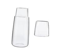 HIAKDOFT Kit de Tetera y Vaso Transparente de Vidrio para Agua Fría y Bebidas Resistente y Decorativo para Uso Hogar y Restaurante