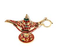 HIAKDOFT Lámpara de Mesa Vintage Retro Decoración de Escritorio para Fiesta y Regalo Adorno de Aladdín Rojo Dorado Modelo Seguro y Duradero para Centro de Mesa