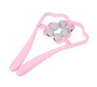 HIAKDOFT Masajeador De Cuello Manual 6 Bolas De Masaje Rosa, Rodillo Multifuncional Para Hombro y Columna Cervical, Herramienta Terapéutica Para Aliviar Tensión Muscular Casa