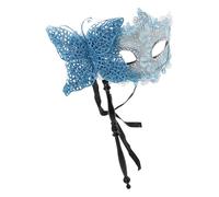 HIAKDOFT Máscara Veneciana de Mano con Varilla Decorativa con Motivo Dragón Azul para Carnaval Baile de Máscaras Fiesta de Navidad y Mardi Gras