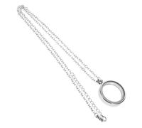 HIAKDOFT Medallón Colgante Redondo Transparente Acero Inoxidable con Cadena 25mm para Recuerdo Boda Mujer Accesorio DIY Bisel con Rosca Fácil de Abrir y Personalizar