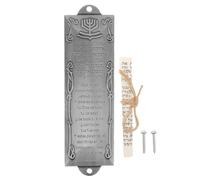 HIAKDOFT Mezuzá Mesiánica con Pergamino Sagrado para Puerta, Poste de Metal Color Plata Antigua, Decoración Religiosa de Bendición para Hogar, Acento Cultural y Protección Espiritual,