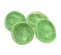 HIAKDOFT Nido Artificial para Pájaros De Yute Grueso Tejido a Mano, 7 Cm, Decoración De Jardín Verde, Apto para Periquitos y Agapornis, Set De 4 Unidades