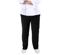 HIAKDOFT Pantalones Chef Hombre Negros Transpirables de Poliéster y Algodón Resistencia al Aceite y Diseño Holgado para Libertad de Movimiento, Ideales para Trabajo en Cocina Profesional