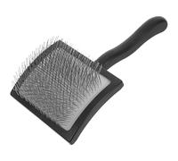 HIAKDOFT Peine para Cardar Lana Grande Negro, Cepillo de Cardado de Agujas de Metal con Mango de Madera Ergonómico, Herramienta para Fieltrar Manualmente Fibras y Proyectos de Fieltro