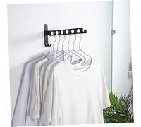 HIAKDOFT Perchero para Ropa De Pared Plegable, Barra De Secado De Ropa Sin Perforaciones, Aluminio Espacial Negro, Ahorro De Espacio, Adecuado para Balcón, Baño y Dormitorio, Organizador De Hogar