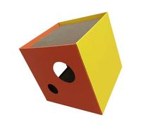 HIAKDOFT Rascador para Gatos Vertical 32x32x32 Cm en Forma de Cubo, Juguete para Rascar Material Resistente y Superficie de Sisal, Caja para Frotar y Juego de Autodiversión en Interiores