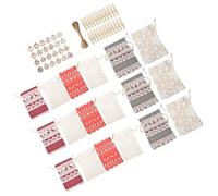 HIAKDOFT Regalo Navideñas con Cordón y Etiquetas de Madera Bolsas para y Detalles para Fiestas y Calendario de Adviento