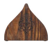 HIAKDOFT Servilletero Rústico de Madera Maciza Negro, Porta Pañuelos Vertical para Mesa, Organizador de Servilletas para Comedor, Cafetería y Decoración de Hogar