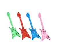 HIAKDOFT Set De 4 Guitarras Inflables De Rock and Roll 60 Cm De Pvc Multicolor, Accesorios Musicales Inflables Para Adultos y Niños, Decoración Temática 80s Para Fiestas y Cumpleaños