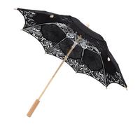 HIAKDOFT Sombrilla de Encaje Blanca de Algodón Grande para Fotografía y Disfraz Infantil, Accesorio Vintage para Boda, Decoración Elegante para Escenas de Baile y Fiestas