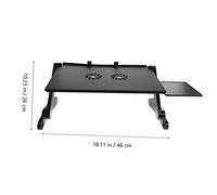 HIAKDOFT Soporte Portátil para Ordenador de Aluminio Plegable con Ventiladores Dobles Base de Refrigeración Ergonómica para Laptop Mesa Práctica para Uso Cama y Escritorio