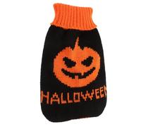 HIAKDOFT Suéter para Perro Pequeño de Halloween Ropa Abrigada y Transpirable para Invierno Suéter de Punto Grueso Color Naranja Diseño de Calabaza Ropa Decorativa para Mascotas Pequeñas