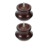 HIAKDOFT Tapas Decorativas para Extremos de Barra de Cortina de Madera Maciza, Color Café, 2 Piezas, Accesorio para Barra Romana, Protección Suave para Cortinas en Dormitorio y Sala