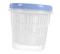 HIAKDOFT Tarro para Encurtidos con Filtro y Tapa Hermética Bote para Almacenamiento de Alimentos Fermentados Contenedor con Escurridor para Pepinillos Aceitunas y Verduras Azul