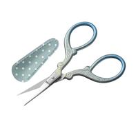 HIAKDOFT Tijeras de Bordado Metálicas con Funda de Cuero Azul Verde Cortador de Hilo Afilado para Costura DIY Accesorio Ergonómico y Duradero para Manualidades