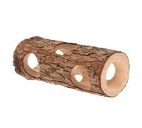 HIAKDOFT Túnel de Madera Natural para Hámsters y Cobayas Escondite Seguro para Pequeños Animales Accesorio para Jaula Juguete para Masticar y Explorar Pequeño Compatible con Conejos y