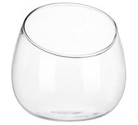 HIAKDOFT Vidrio Maceta Pequeño con Boca Inclinada para Musgo y Suculentas Jarrón Transparente Compacto para Decoración Interior para Escritorio y Estantes