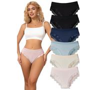 Hialegion Braga-Hipster Mujer con Cinturón Elástico,Braguita-Bikini Femenina con Encaje Floral, Slips Transpirables y Suaves para Mujeres,Talla Grande Pack Multitud, 4XL