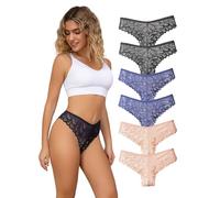 Hialegion Culotte Sin Costuras para Mujer,Fémina Braga Hípster con Encaje, Ropa Interior Dama Ultradelgada y Ajuste Multipack S