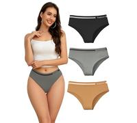 Hialegion Mujer Culotte con Cintura Alta,Lencería con Cinturón Elástico para Dama,Hípster de Faja Ancho para Grande Mujer 3pcs 3XL