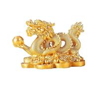 HIAME Estatua de dragón chino para la decoración del hogar y la oficina | Regalo de la suerte del año del dragón chino 2024 | Atrayendo riqueza Feng Shui Decoración del Hogar Escultura Ornamental