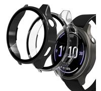 Hianjoo 2 Piezas Funda Compatible con Garmin Venu 4 45mm, Protector de Pantalla Templado PC Cubierta Estuche Rígido, [Protección Completa] [Antiarañazos] Compatible con Venu 4 45mm, Transparente+Negro