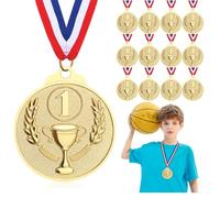 Hianjoo Medallas de Metal, Paquete de 12 Medalla de Ganador de Oro de Aleación de Zinc para Concursos Deportivos Futbol Baloncesto Tenis Fiesta Regalo Ortografía Abejas Medalla de Oro para Niños