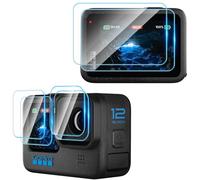 Hianjoo Protector de Lente + Protector de Pantalla para LCD Compatible con GoPro Hero 12/11 / 10/9 Black, [ 2+2+2 Piezas ] Claridad HD 9 Dureza Accesorios de Película Vidrio Templado Antirrayas