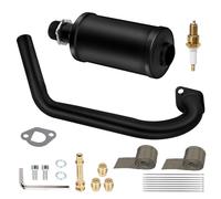 HIAORS Silenciador de tubo de escape de carreras para Predator 212cc 196cc 224cc 6.5hp Coleman CT200U BT200X CT200U-EX Mini Bike KT196 Go Kart Baja Warrior MB165 MB200 piezas de rendimiento con escudo
