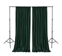 Hiasan Hunter - Cortinas de telón de fondo verde para fiestas, cortinas de poliéster para reuniones familiares, decoraciones de boda, 1,5 x 2,4 m, juego de 2 paneles