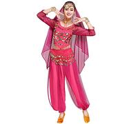 Hibasing Mujer Danza del Vientre Conjunto de Trajes Bollywood Indio árabe Carnaval Bailando Rendimiento Lentejuela Disfraz