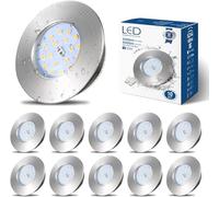 HiBay 10x Downlight LED Techo Empotrable 5W Extraplano Redondo Blanco Neutro IP44 Corte 60-68mm AC 220-240V Foco Empotrable LED Techo Ojo de Buey