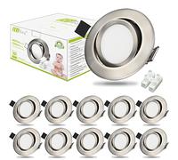 HiBay 10x Downlight LED Techo Empotrable Extraplano Redondo Giratorios 40°3,5W Blanco Neutro Corte 70-85mm AC 220-240V Foco Empotrable LED Techo Ojo de Buey