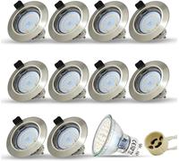 HiBay 10x Downlight LED Techo Empotrable GU10 Redondo 5W Blanco Cálido 3000K Corte 68-80mm AC 220-240V Foco Empotrable LED Techo Ojo de Buey