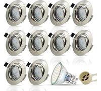 HiBay 10x Downlight LED Techo Empotrable GU10 Redondo Giratorios 30°5W Blanco Cálido 3000K Corte 68-80mm AC 220-240V Foco Empotrable LED Techo Ojo de Buey