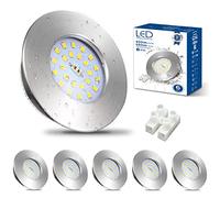 HiBay 6x Downlight LED Techo Empotrable 7W Extraplano Redondo Blanco Frío 6000K IP44 Corte 60-68mm AC 220-240V Foco Empotrable LED Techo Ojo de Buey