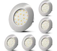 HiBay Juego de 6 Focos Empotrables LED 230V Luz Ultra Plana Empotrable 60mm-65mm Redonda Níquel Mate Blanco Neutro Luz de Techo IP23 5W Módulo LED Spot para Salón Cocina Oficina Pasillo