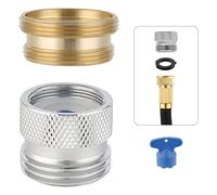 Hibbent Kit adaptador de manguera de grifo a jardín, accesorio de manguera de jardín de latón para fregadero con arandela y llave de aireador, adaptador de manguera de jardín de múltiples hilos para