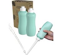 Hibbent Paquete de 2 bidé portátil para viajes, bidé de viaje de mano para el cuidado de la higiene personal, uso de limpieza personal, boquilla extendida, 17 onzas (500 ml), spray de bidé para baño