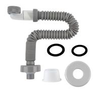 Hibbent Sifón de 1 1/4 Pulgadas: Desagüe Lavabo, Sifón Ahorrador de Espacio para el Baño, Sifón Ajustable a 360° para Lavabo, Desagüe Fregadero con Trampa de Olores, Gris