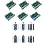 hiBCTR Paquete de 12 unidades de desarrollo Nano V3.0 con 6 placas controladoras USB-C ATmega328P y 6 escudos de expansión IO