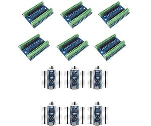 hiBCTR Paquete de 12 unidades de desarrollo Nano V3.0 con 6 placas controladoras USB-C ATmega328P y 6 escudos de expansión IO