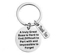 Hibetek Boss Gift A Truly Great Boss is Hard to Find Difficult to Part with and Impossible to Forget Llavero Regalo de agradecimiento Regalo de jubilación para Boss Silver