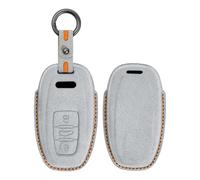 HIBEYO Carcasa para llave compatible con Audi A1 A3 8P A4 B8 B9 A5 A6 C7 A7 A8 Q3 Q5 Q7 Q8 C8 D5 4M RS3 S4 S5 S7 TT E-tron mando a distancia funda llavero mando a distancia gris claro