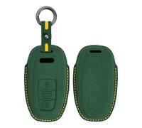 HIBEYO Carcasa para llave compatible con Audi A1 A3 8P A4 B8 B9 A5 A6 C7 A7 A8 Q3 Q5 Q7 Q8 C8 D5 4M RS3 S4 S5 S7 TT E-tron mando a distancia funda llavero llavero mando a distancia verde oscuro