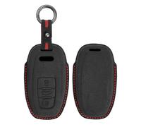 HIBEYO Carcasa para llave compatible con Audi A1 A3 8P A4 B8 B9 A5 A6 C7 A7 A8 Q3 Q5 Q7 Q8 C8 D5 4M RS3 S4 S5 S7 TT E-tron mando a distancia funda llavero mando a distancia - Negro