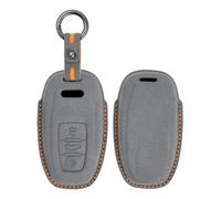 HIBEYO Carcasa para llave compatible con Audi A1 A3 8P A4 B8 B9 A5 A6 C7 A7 A8 Q3 Q5 Q7 Q8 C8 D5 4M RS3 S4 S5 S7 TT E-tron mando a distancia funda llavero mando a distancia gris oscuro