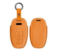 HIBEYO Carcasa para llave compatible con Audi A1 A3 8P A4 B8 B9 A5 A6 C7 A7 A8 Q3 Q5 Q7 Q8 C8 D5 4M RS3 S4 S5 S7 TT E-tron mando a distancia funda llavero mando a distancia naranja